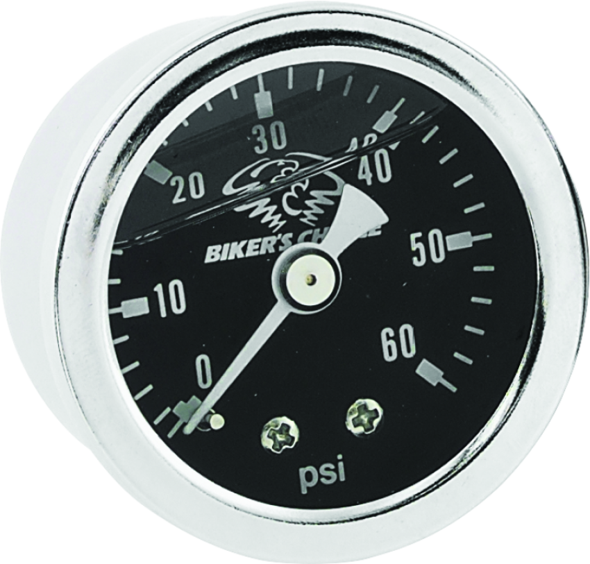 Bikers Choice 210079 Black Face Liquid Filled Oil Pressure Gauge 0-60 Psi 1/8 NPT