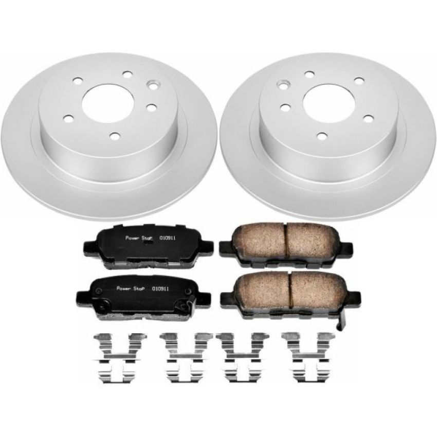 PowerStop CRK7864 Genuine Geomet Coated Rotor and Low-Dust Ceramic Brake Pad Kit