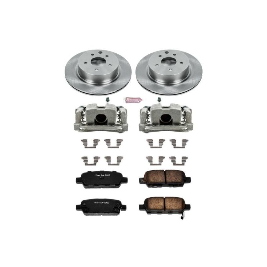 PowerStop KCOE179 OE Stock Replacement Low-Dust Ceramic Brake Pad, Rotor and Caliper Kit