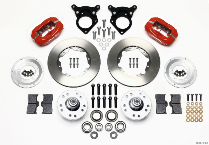 Wilwood 140-11018-R Forged Dynalite Front Kit 11.00in Red 87-93 Mustang 5 Lug