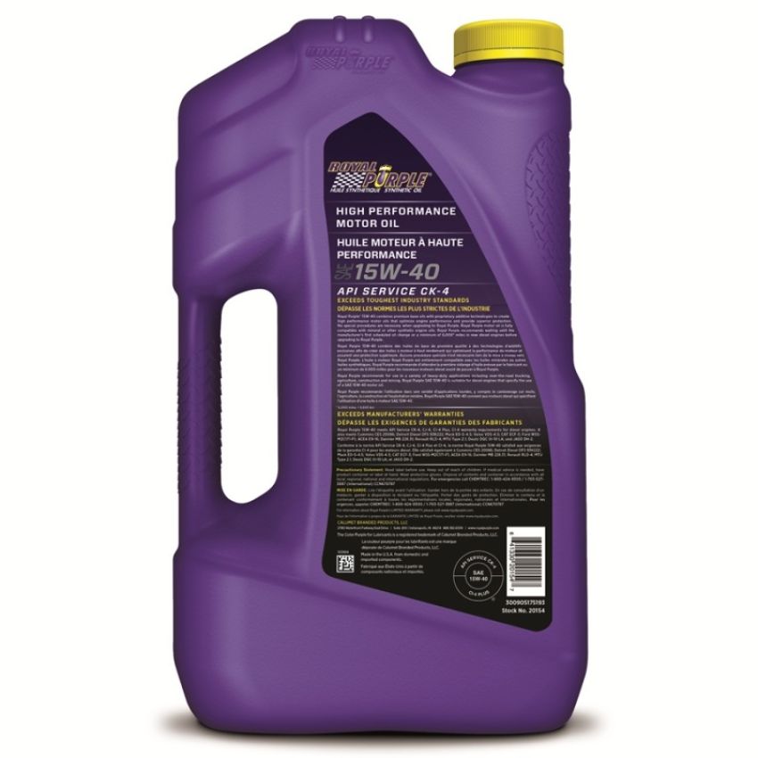 Royal Purple 23154 Duralec Super Diesel 15W-40 Motor Oil (Canada) - 5 Quart