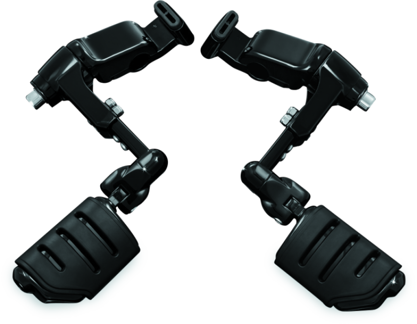 Kuryakyn 3990 Ergo III Adjustable Mount With Trident Dually ISO Pegs Gloss Black