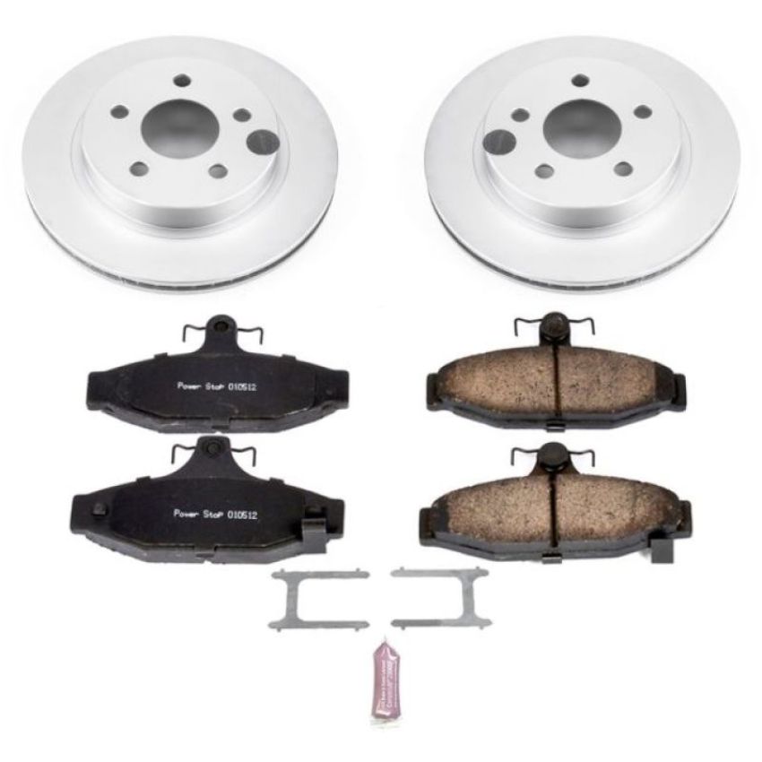 PowerStop CRK1531 Genuine Geomet Coated Rotor and Low-Dust Ceramic Brake Pad Kit