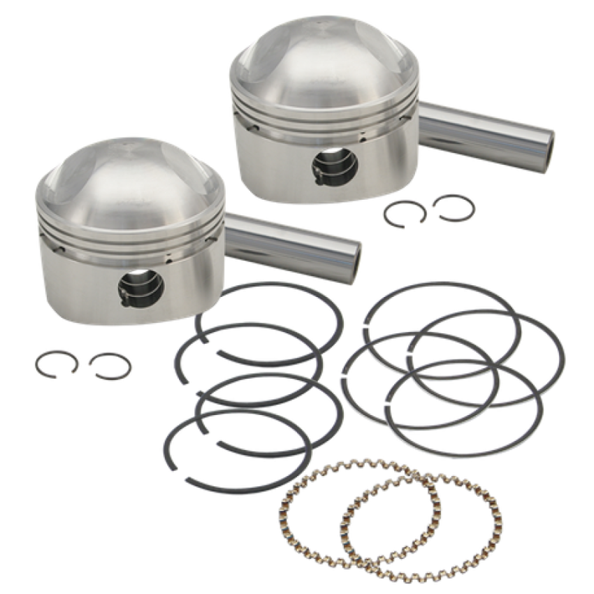 S&S Cycle 106-5527 36-84 BT 3-7/16in x Up To 4-3/4in Stroke HC Piston Set - Standard