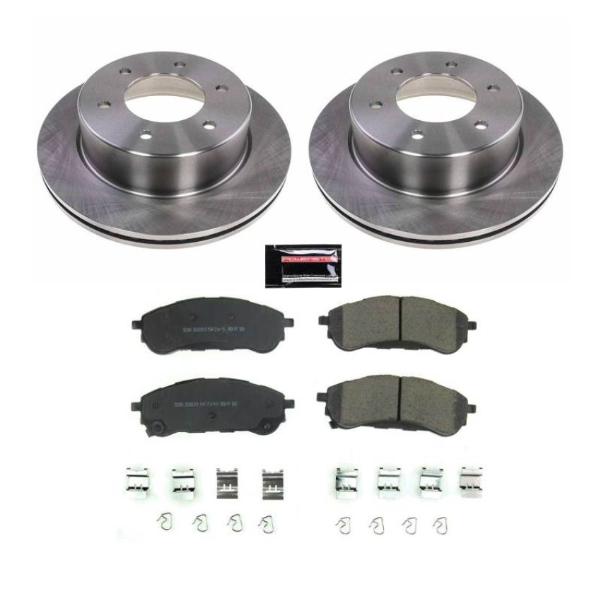 PowerStop KOE8430 OE Stock Replacement Low-Dust Ceramic Brake Pad and Rotor Kit