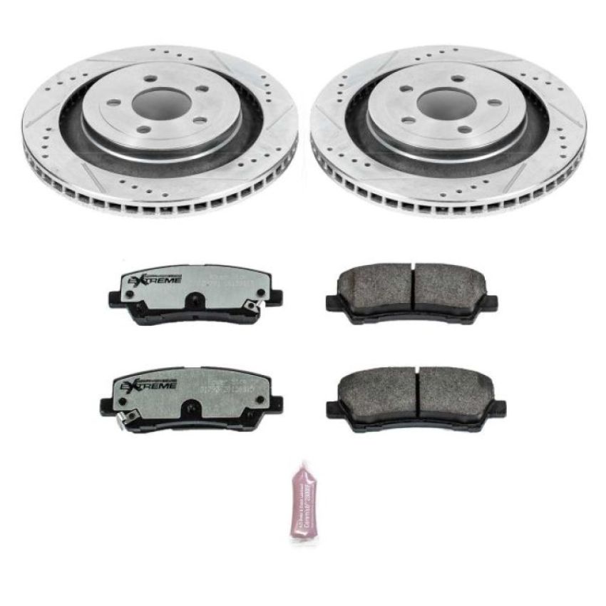 PowerStop K6812-26 Z26 Street Performance Ceramic Brake Pad and Drilled & Slotted Rotor Kit