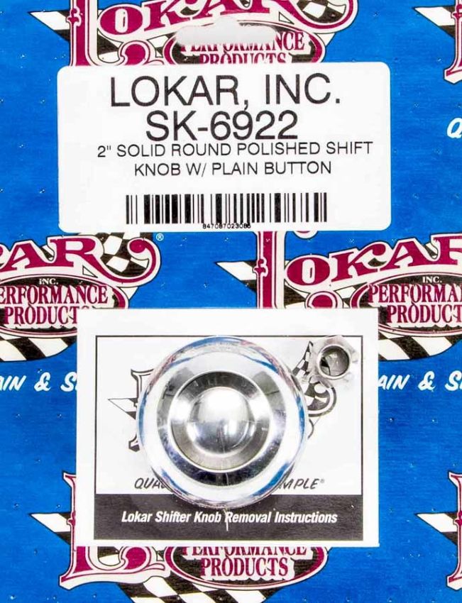 LOKAR LOKSK-6922 2in Shift Knob Solid Round Polished w/Button