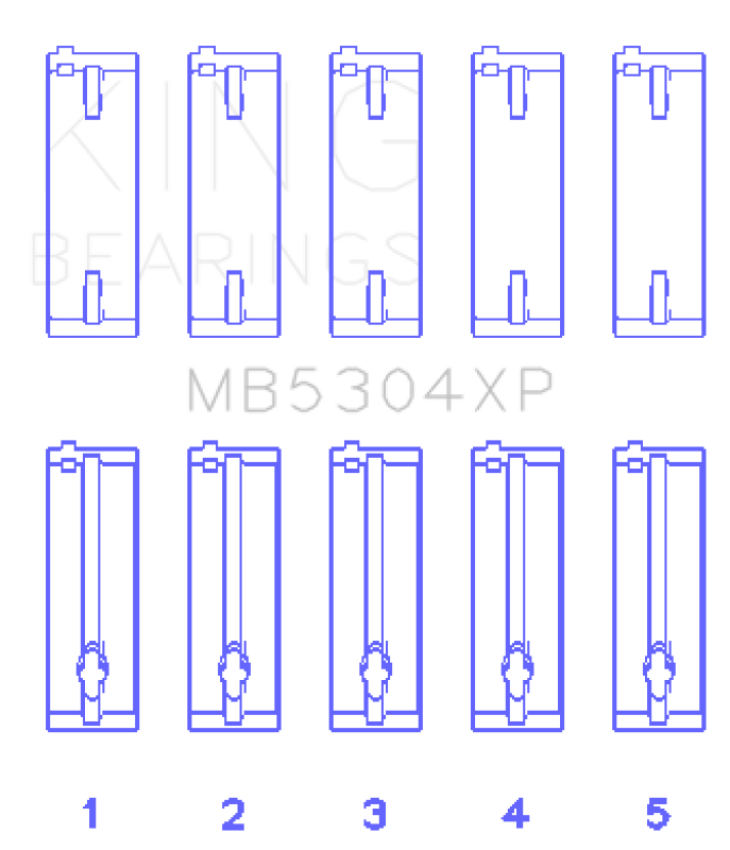 King Mazda B6/B6-T/ZM/B3/B5 (Size STD) Main Bearing Set
