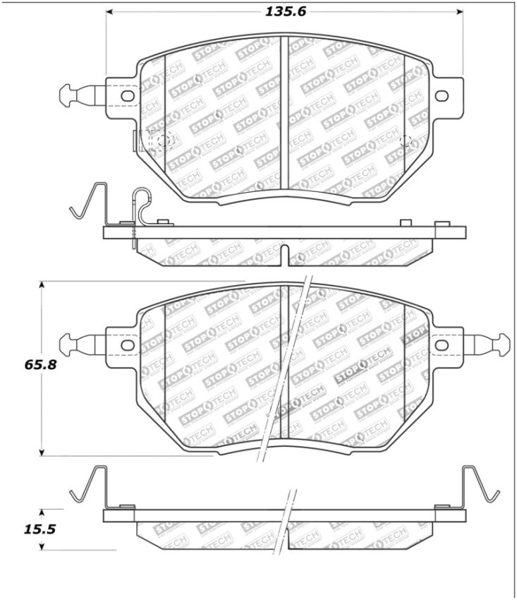 StopTech Street Touring 03-11/05 Infinity / 05-06 Nissan Front Brake Pads