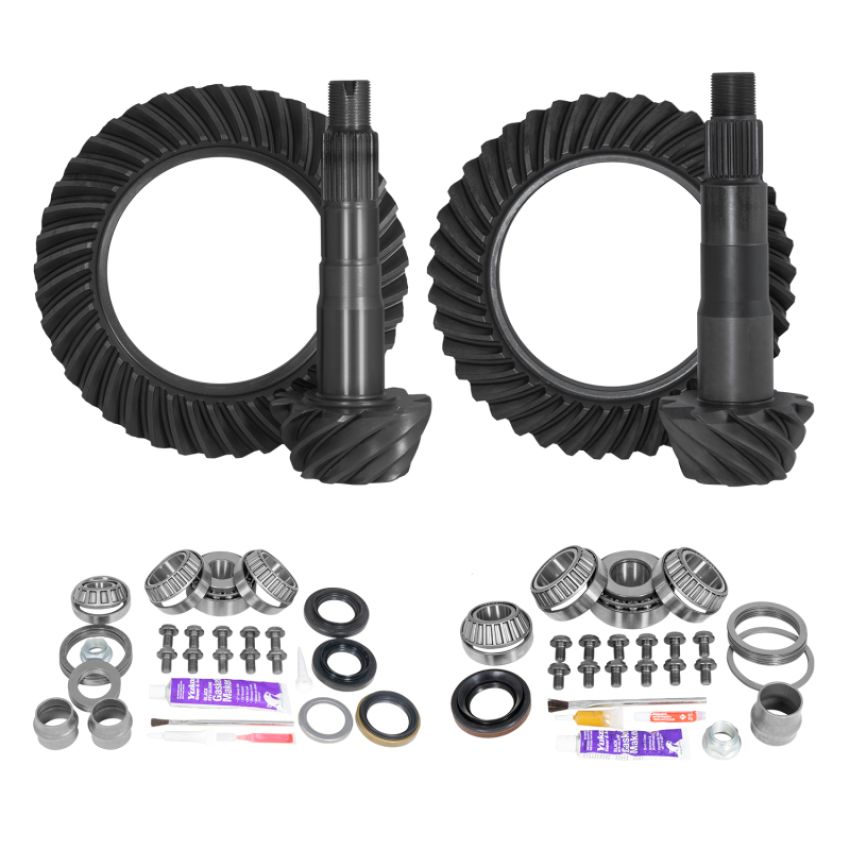 Yukon Gear & Axle YGKT008-456-3 Yukon Ring & Pinion Gear Kit Front & Rear for Toyota 8.2/8IFS Diff (w/o Factory Locker) 4.56 Ratio