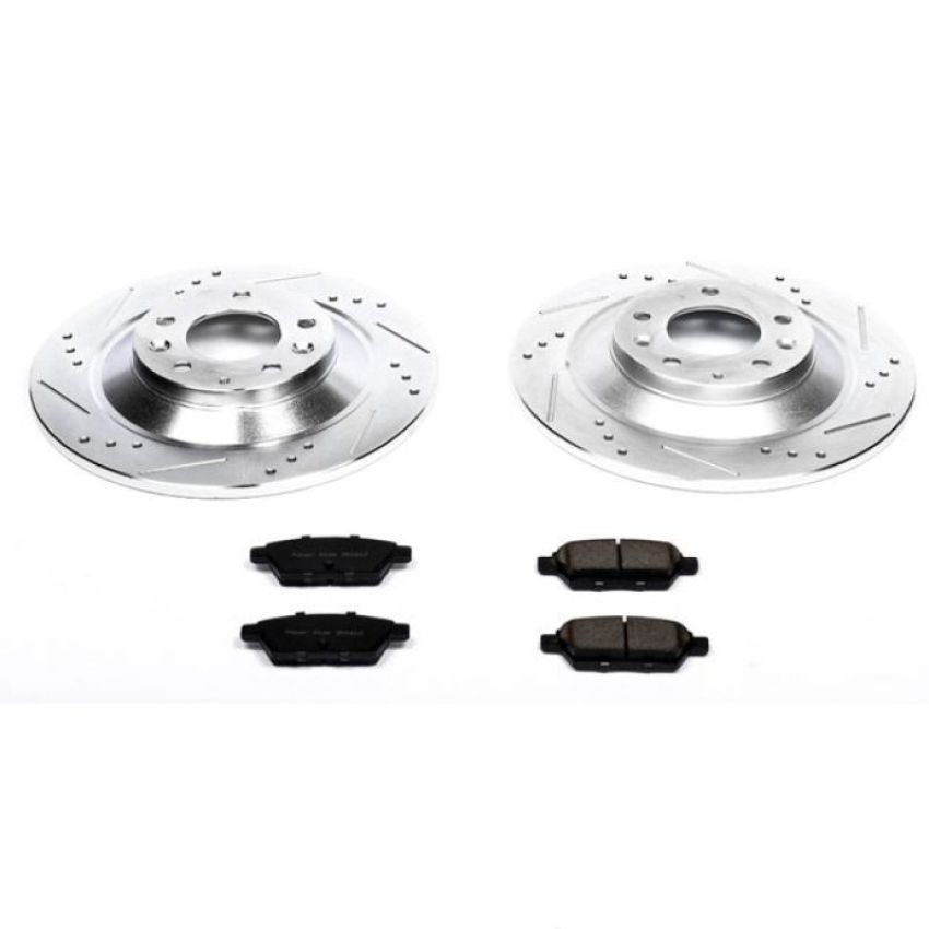 PowerStop K4655 Z23 Daily Driver Carbon-Fiber Ceramic Brake Pad and Drilled & Slotted Rotor Kit