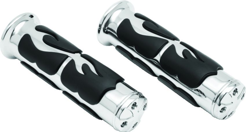 Kuryakyn 6262 ISO Flame Grips Metric Universal 1inch Chrome