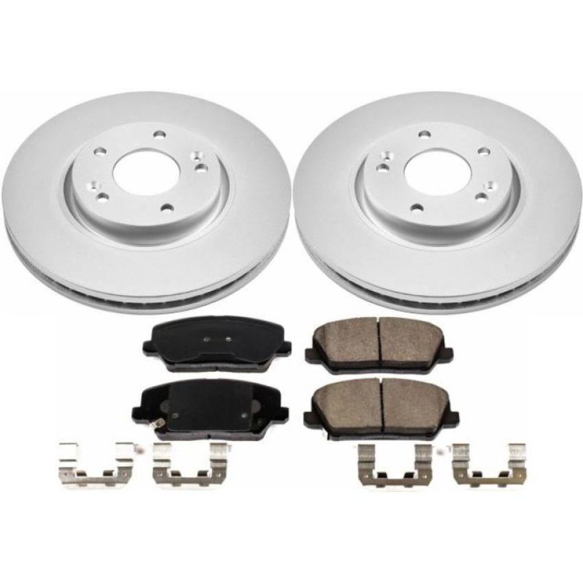 PowerStop CRK7673 Genuine Geomet Coated Rotor and Low-Dust Ceramic Brake Pad Kit