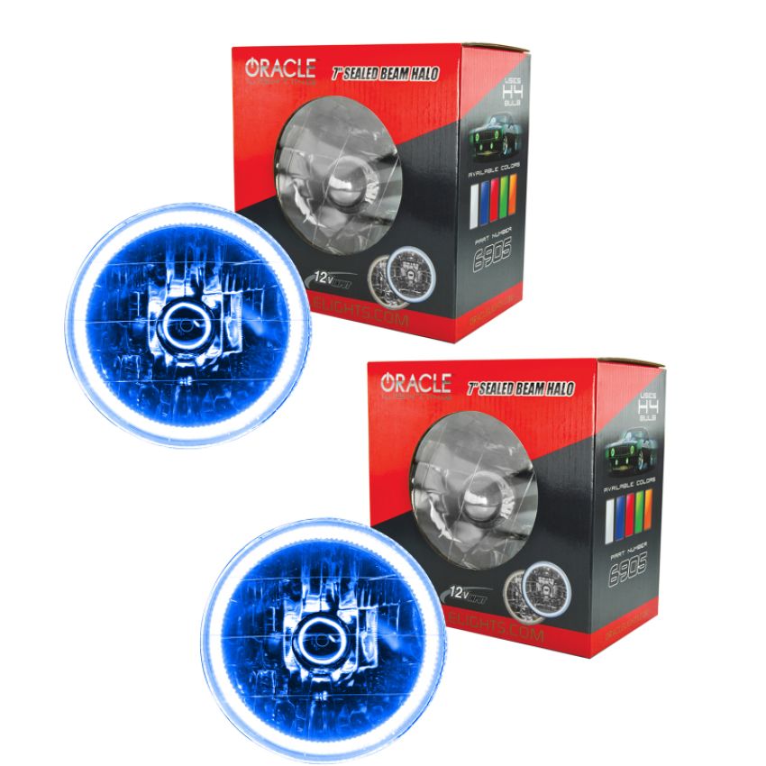 Oracle Lighting 7081-002 1997-2006 Jeep Wrangler TJ Pre-Assembled LED Halo Headlights