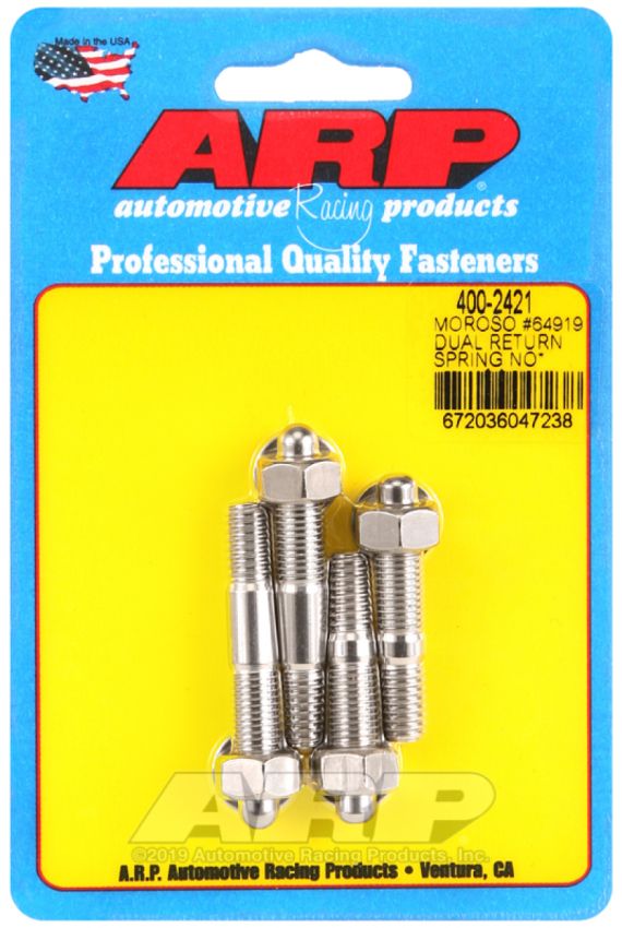 ARP 400-2421 Moroso 64919 Dual Return Spring no Spacer Plate SS Carb Stud Kit