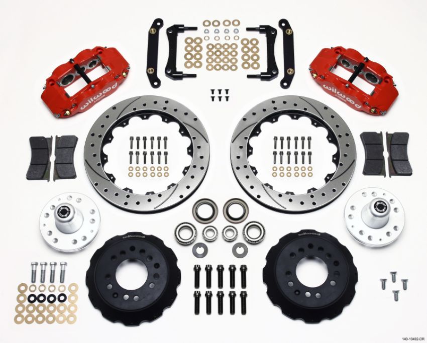 Wilwood 140-10492-DR Narrow Superlite 6R Front Hub Kit 12.88in Drill Red 79-81 Camaro