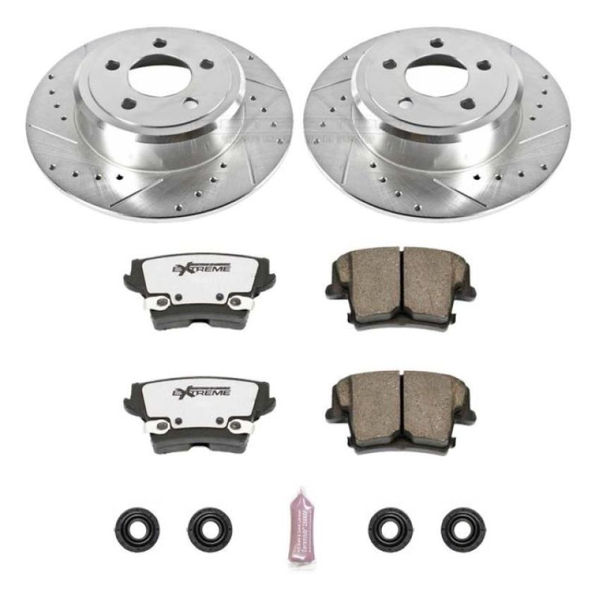 PowerStop K1719-26 Z26 Street Performance Ceramic Brake Pad and Drilled & Slotted Rotor Kit