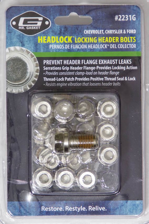 MR. GASKET MRG2231G Locking Header Bolt Kit 3/8-16 x 3/4  16pk