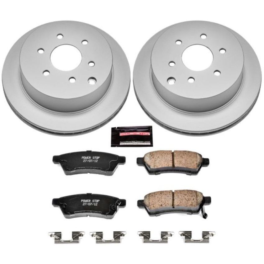 PowerStop CRK4621 Genuine Geomet Coated Rotor and Low-Dust Ceramic Brake Pad Kit