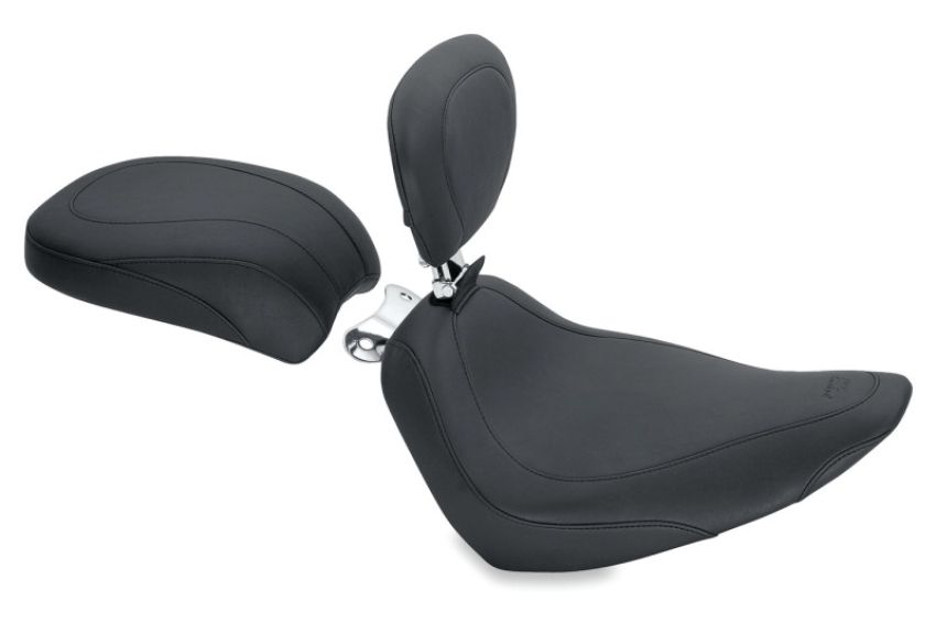 Mustang Motorcycle 76811 Mustang 00-15 Harley Softail Standard Rear Tire Wide Tripper Passenger Seat - Black