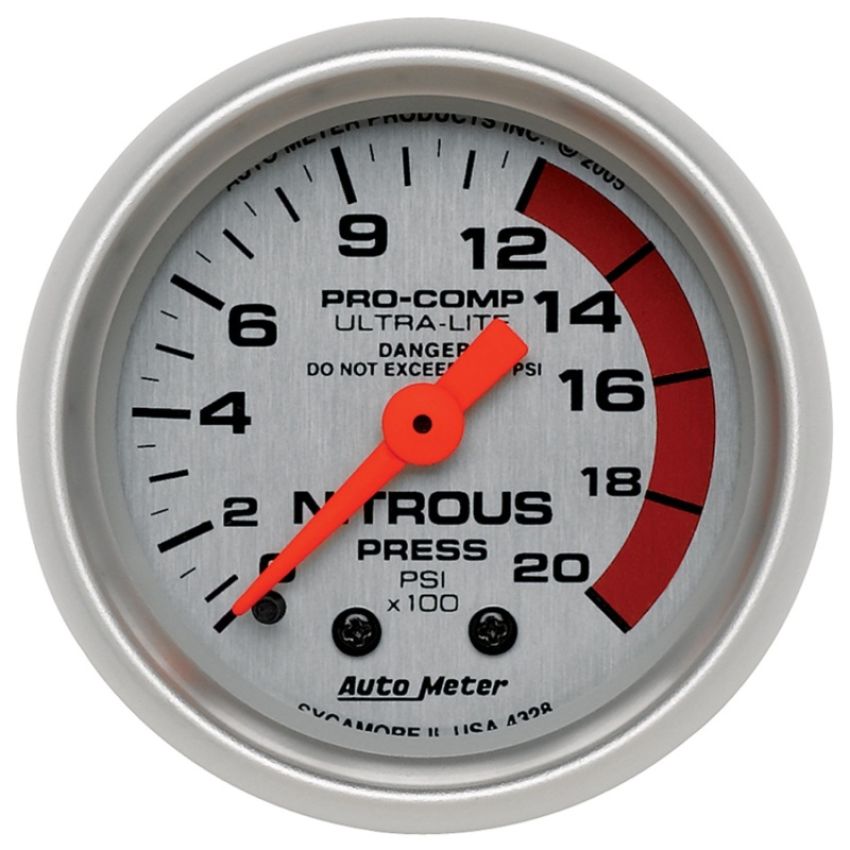 AutoMeter 4328 GAUGE, NITROUS PRESSURE, 2 1/16