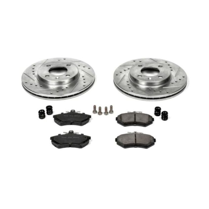 PowerStop K374 Z23 Daily Driver Carbon-Fiber Ceramic Brake Pad and Drilled & Slotted Rotor Kit