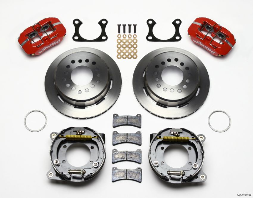 Wilwood 140-11387-R Dynapro Low-Profile 11.00in P-Brake Kit - Red Big Ford 2.36in Offset