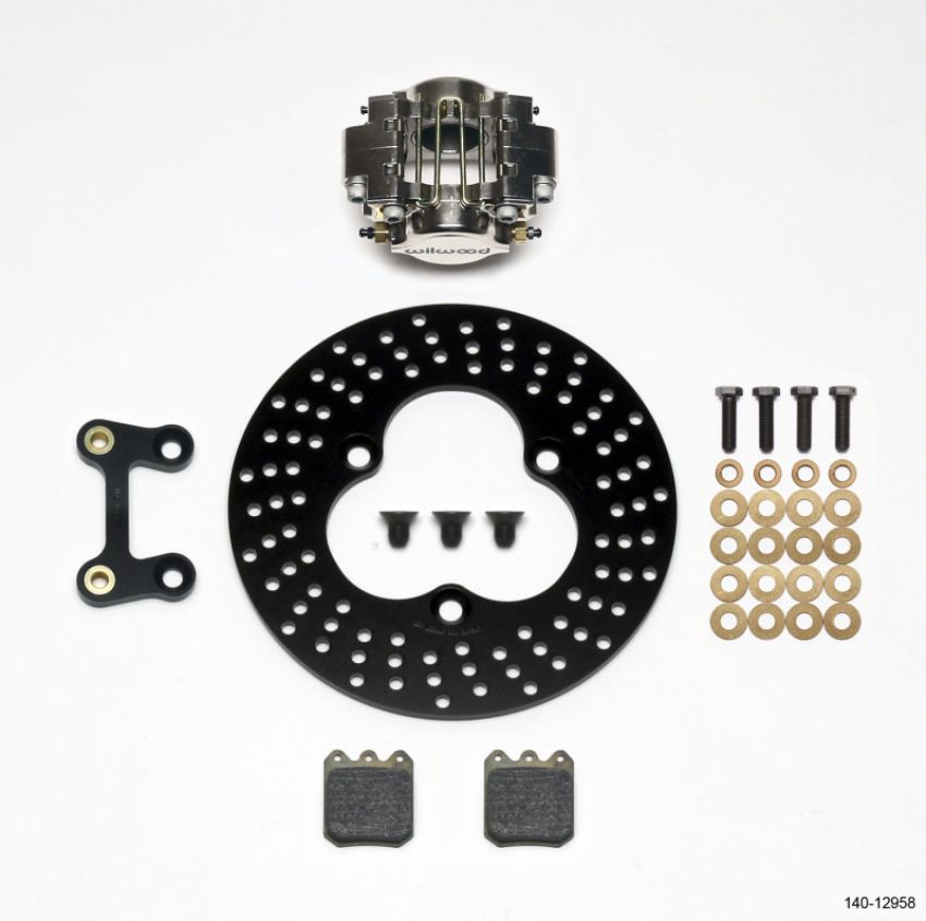 Wilwood 140-12958 Dynapro Single LW Left Front Kit - Midget 10.20in Aluminum Drilled Rotor