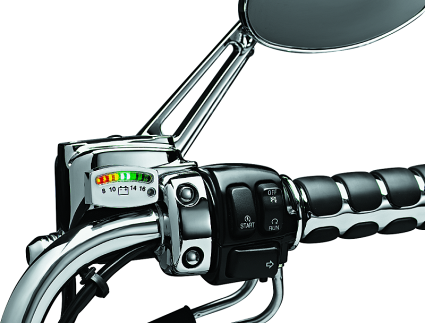 Kuryakyn 4219 LED Battery Gauge Universal Chrome