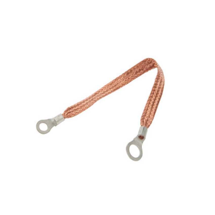 ALLSTAR PERFORMANCE ALL76329-6 Copper Ground Strap 6in w/ 1/4in and 3/8in Ring