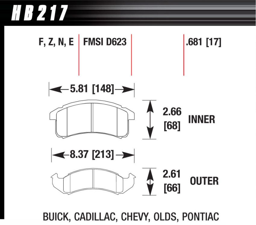 Hawk Performance HB217F.681 HPS Disc Brake Pad