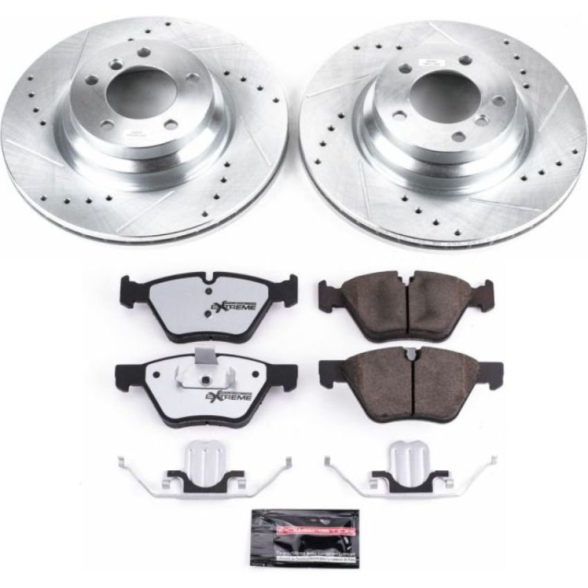 PowerStop K3077-26 Z26 Street Performance Ceramic Brake Pad and Drilled & Slotted Rotor Kit