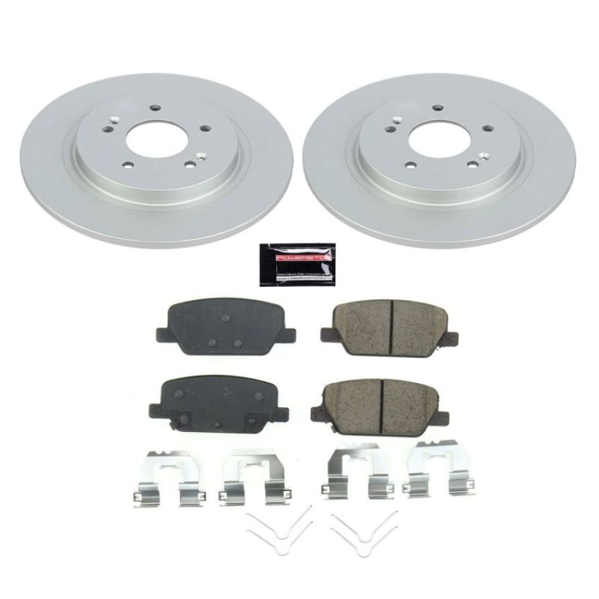 PowerStop CRK8310 Genuine Geomet Coated Rotor and Low-Dust Ceramic Brake Pad Kit