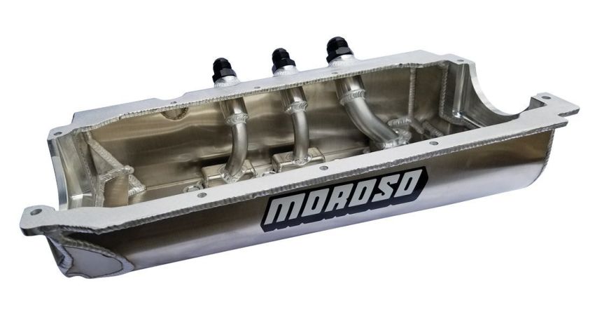 Moroso 21564 Dart/Rocket Spread Rail Dirt Late Model (w/Three Pick Ups) Dry Sump 6.5in Aluminum Oil Pan