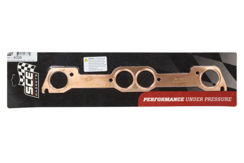 SCE GASKETS 4028 PRO COPPR EMBSSD EXH. FOR PONT HO/RAM AIR IV/EDELBROCK VCTR