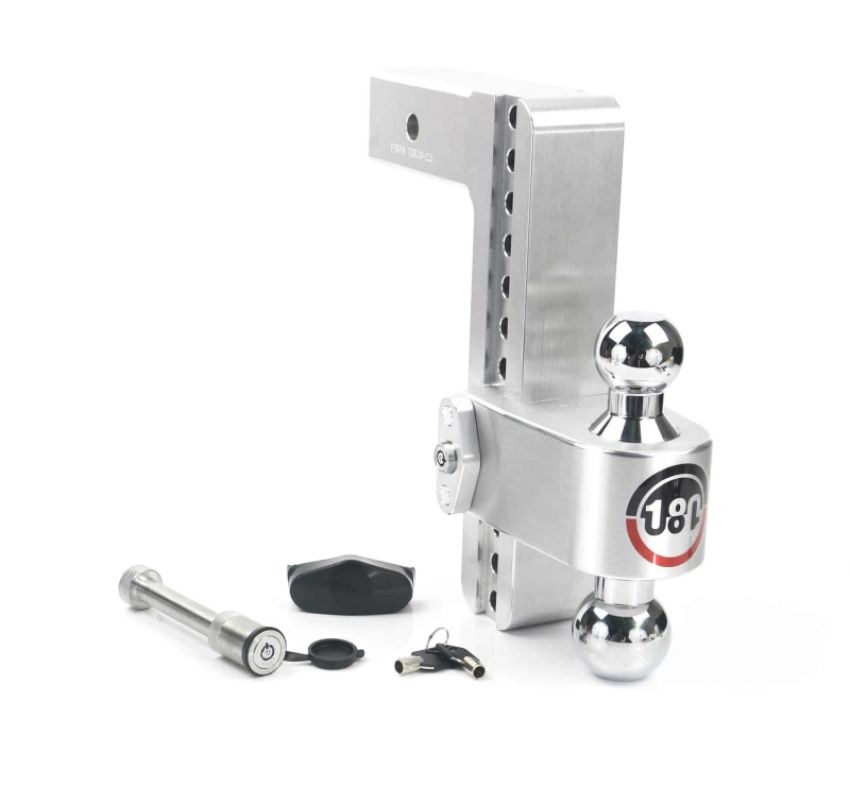 Weigh Safe CTB10-2.5-KA 180 Hitch 10in Drop Hitch & 2.5in Shank (10K/18.5K GTWR) w/WS05 - Aluminum