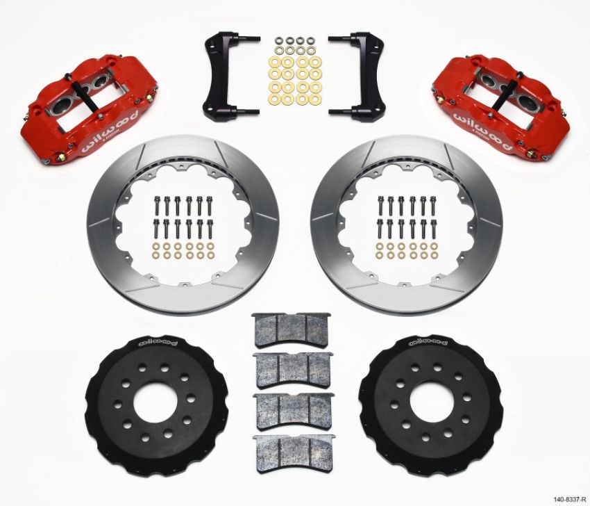 Wilwood 140-8337-R Narrow Superlite 6R Front Hat Kit 12.88in Red 88-93 Corvette C4