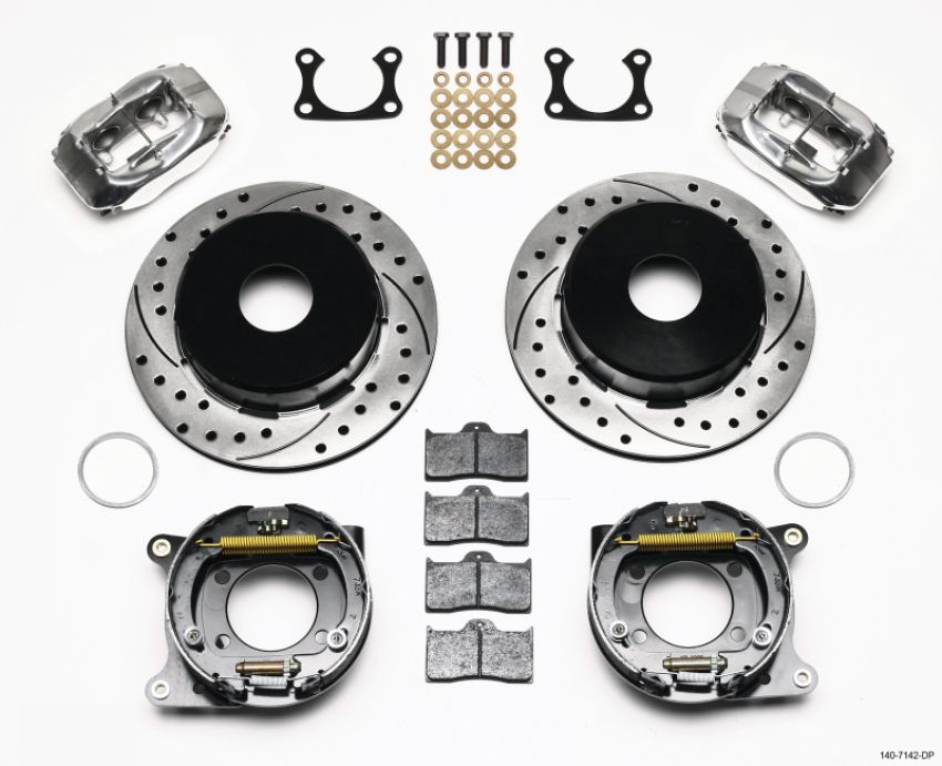 Wilwood 140-7142-DP Forged Dynalite P/S P-B Kit Drilled Polished Big Ford 2.36in Offset Currie Blank