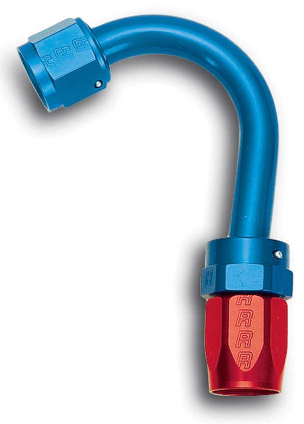 Russell 613350 Performance -6 AN Red/Blue 150 Degree Full Flow Swivel Hose End (With 1in Radius)