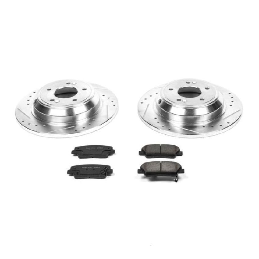 PowerStop K5847 Z23 Daily Driver Carbon-Fiber Ceramic Brake Pad and Drilled & Slotted Rotor Kit