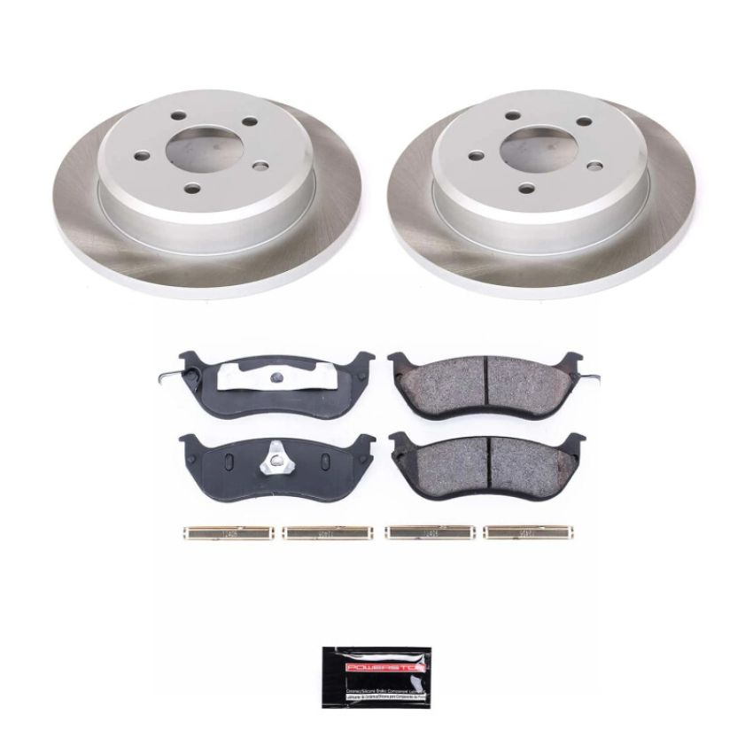 PowerStop SC1331 Semi-Coated Rotor and Low-Dust Ceramic Brake Pad Kit
