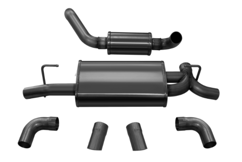 CORSA Performance 21015BLK Corsa 2018-2024 Jeep Wrangler JL 2.5in Dual Rear Turn Down Exit Black Touring Axle-Back Exhaust