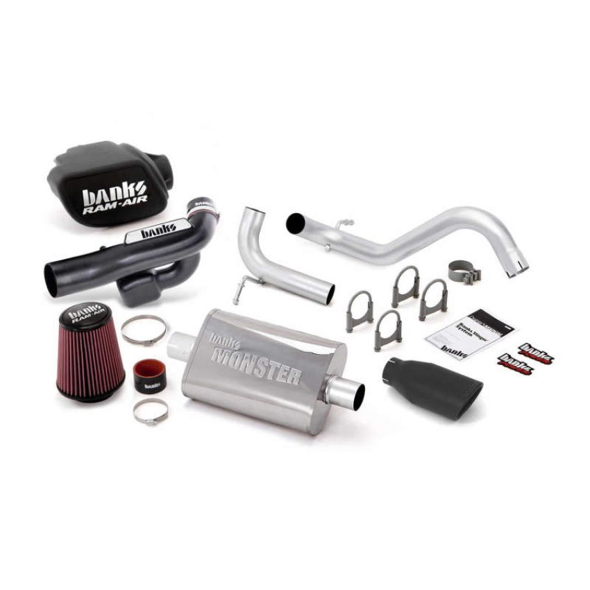 Banks Power 51344-B 12-15 Jeep 3.6L Wrangler (All) 2dr Stinger Sys (no AutoMind) - SS Single Exh w/ Blk Tip