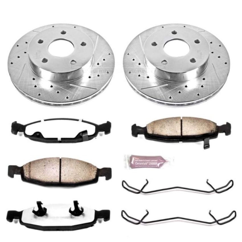 PowerStop K2147-36 Z36 Truck and SUV Carbon-Fiber Ceramic Brake Pad and Drilled & Slotted Rotor Kit