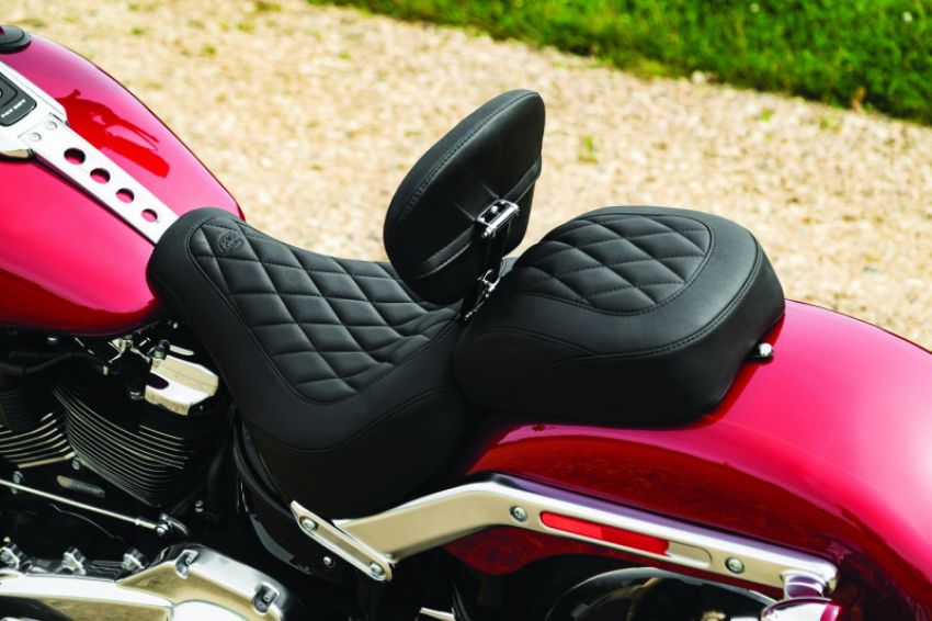 Mustang Motorcycle 83027 Mustang 18-21 Harley Fat Boy Wide Tripper Passenger Seat Diamond Stitch - Black