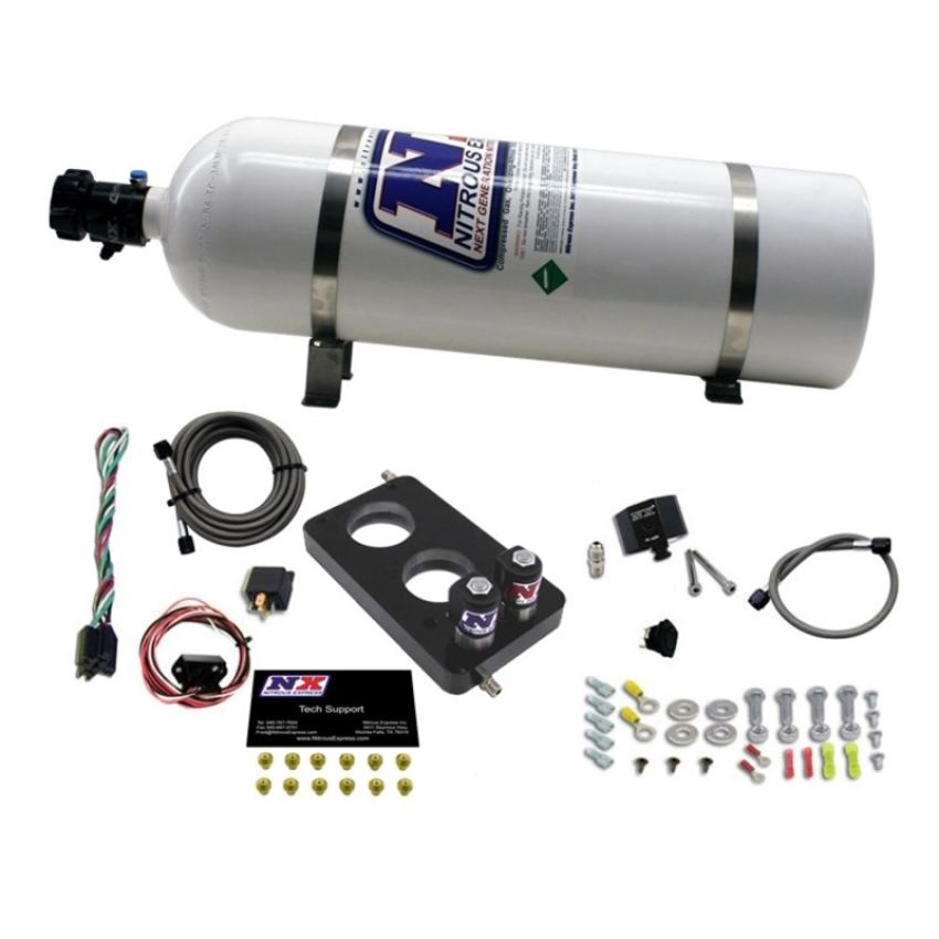 Nitrous Express 20947-15 4.6L 3 VALVE PLATE SYSTEM (50-150HP) 200-300HP JETTING AVAILABLE 15LB BOTTLE