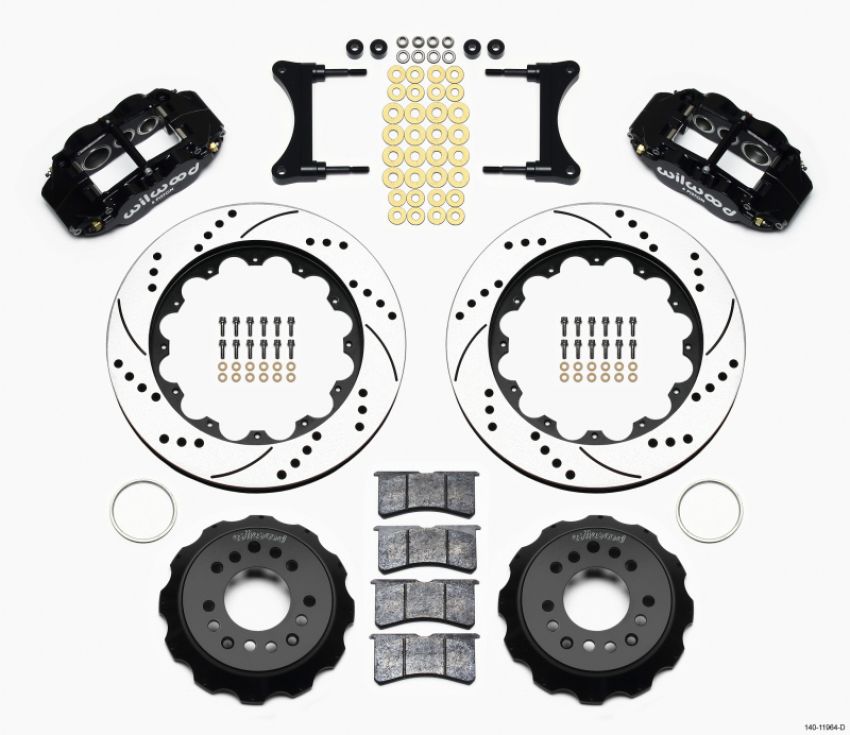 Wilwood 140-11964-D Narrow Superlite 6R Front Hat Kit 14.00in Drilled 93-96 Mazda RX7