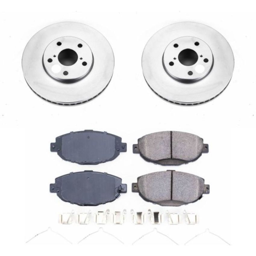 PowerStop CRK1073 Genuine Geomet Coated Rotor and Low-Dust Ceramic Brake Pad Kit