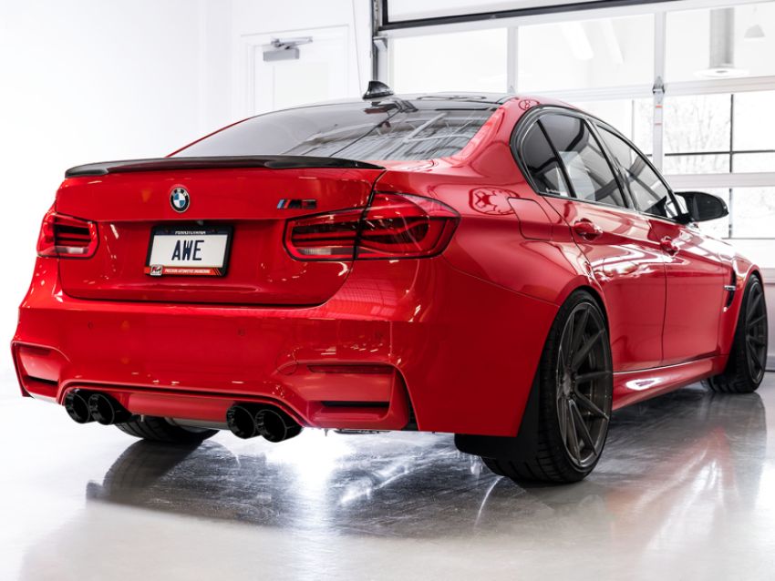 AWE Tuning 3020-43087 BMW F8X M3/M4 Track Edition Catback Exhaust - Diamond Black Tips