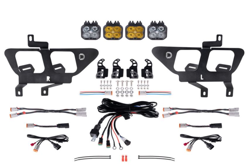 Diode Dynamics DD7313 21-22 Ford F-150 SS3 LED Fog Pocket Kit - Yellow Pro